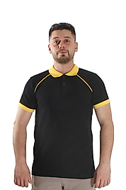 Siyah Sarı Çizgili Polo Yaka Tişört