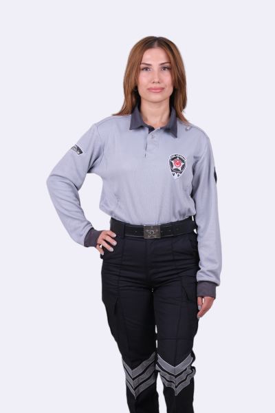 Yalın Üniforma Özel Güvenlik Kadın Kışlık Tişört